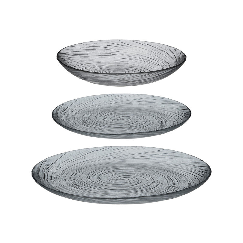 VAJILLA DE VIDRIO 18 PIEZAS GRIS