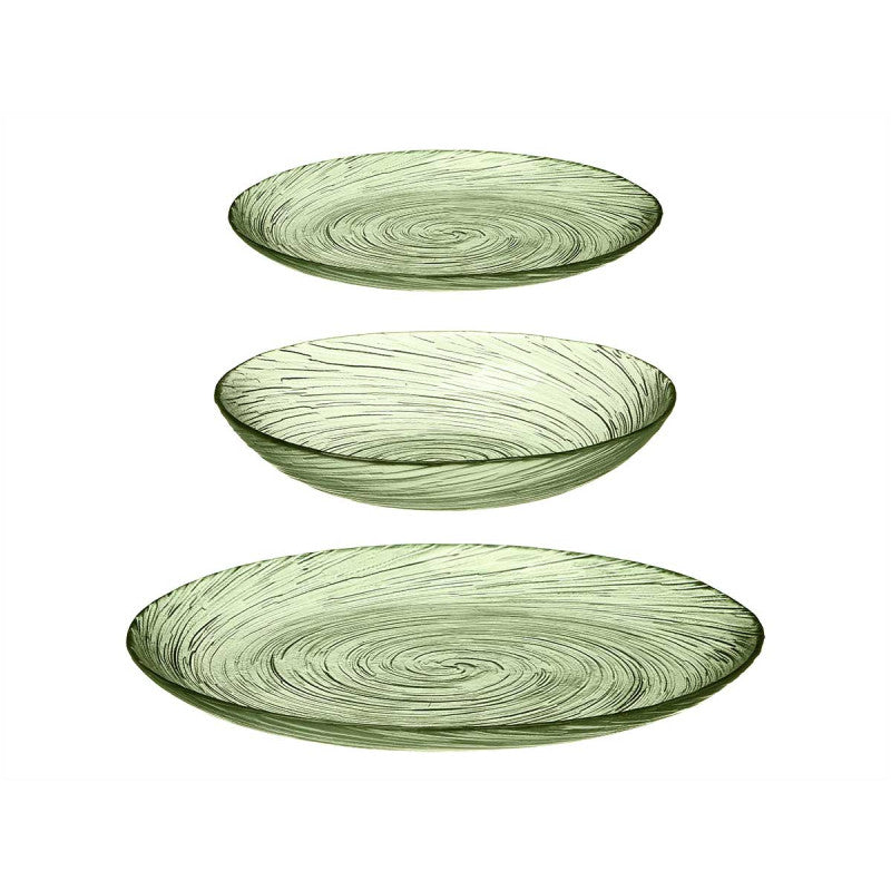 VAJILLA DE VIDRIO 18 PIEZAS VERDE