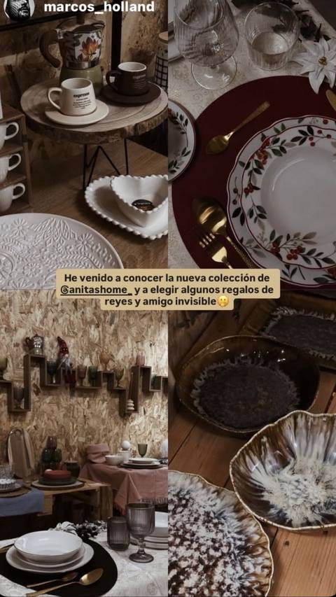 Vajilla con motivos vegetales sobre mesa de fiesta
